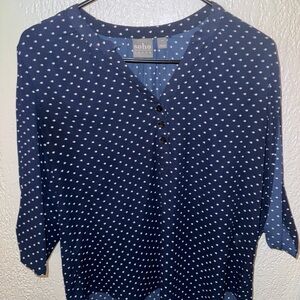 Soho Navy Polka Dot Women's Top